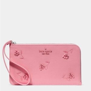 ♠️kate spade Lucy Floral Wristlet, Grapefruit Soda NWT